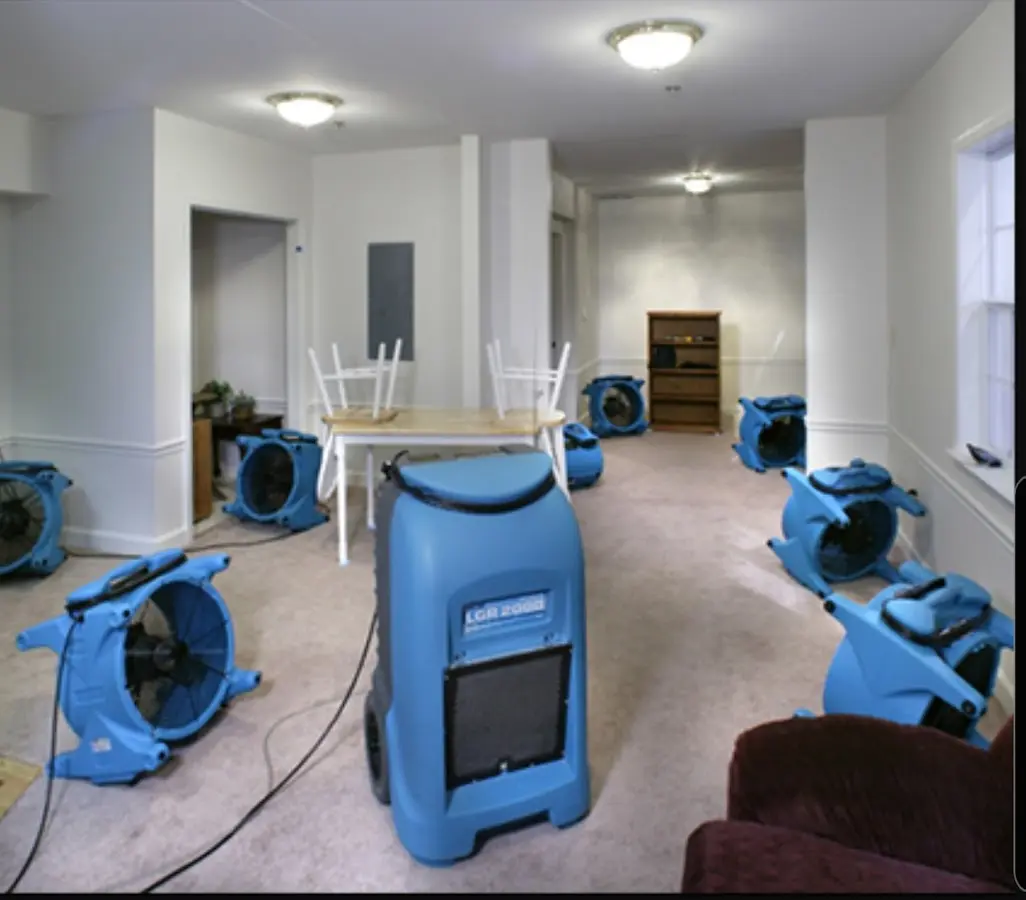 Air movers and dehumidifier setup for Water Damage Restoration in Fort Mohave