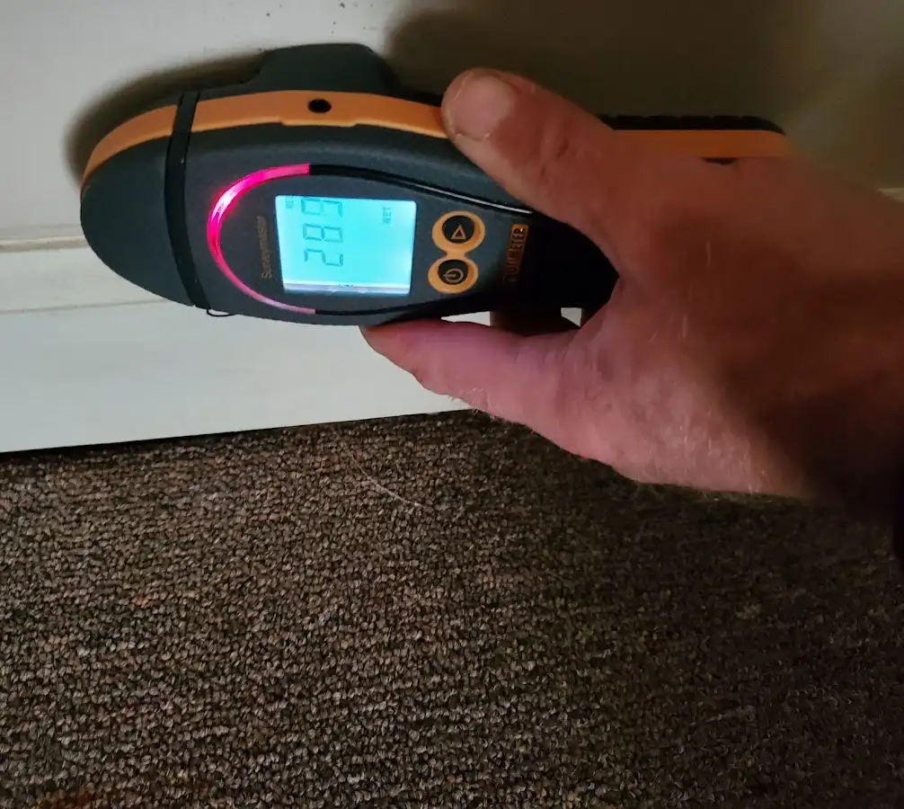 Moisture detection at baseboard during Storm Damage Restoration in Fort Mohave